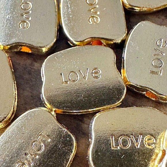 37pc 12mm LOVE Tibetan Alloy Bead - Picture 1 of 3